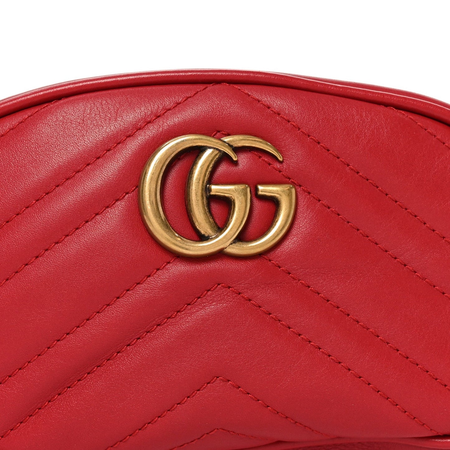 Calfskin Matelasse GG Marmont Belt Bag 105 42 Hibiscus Red
