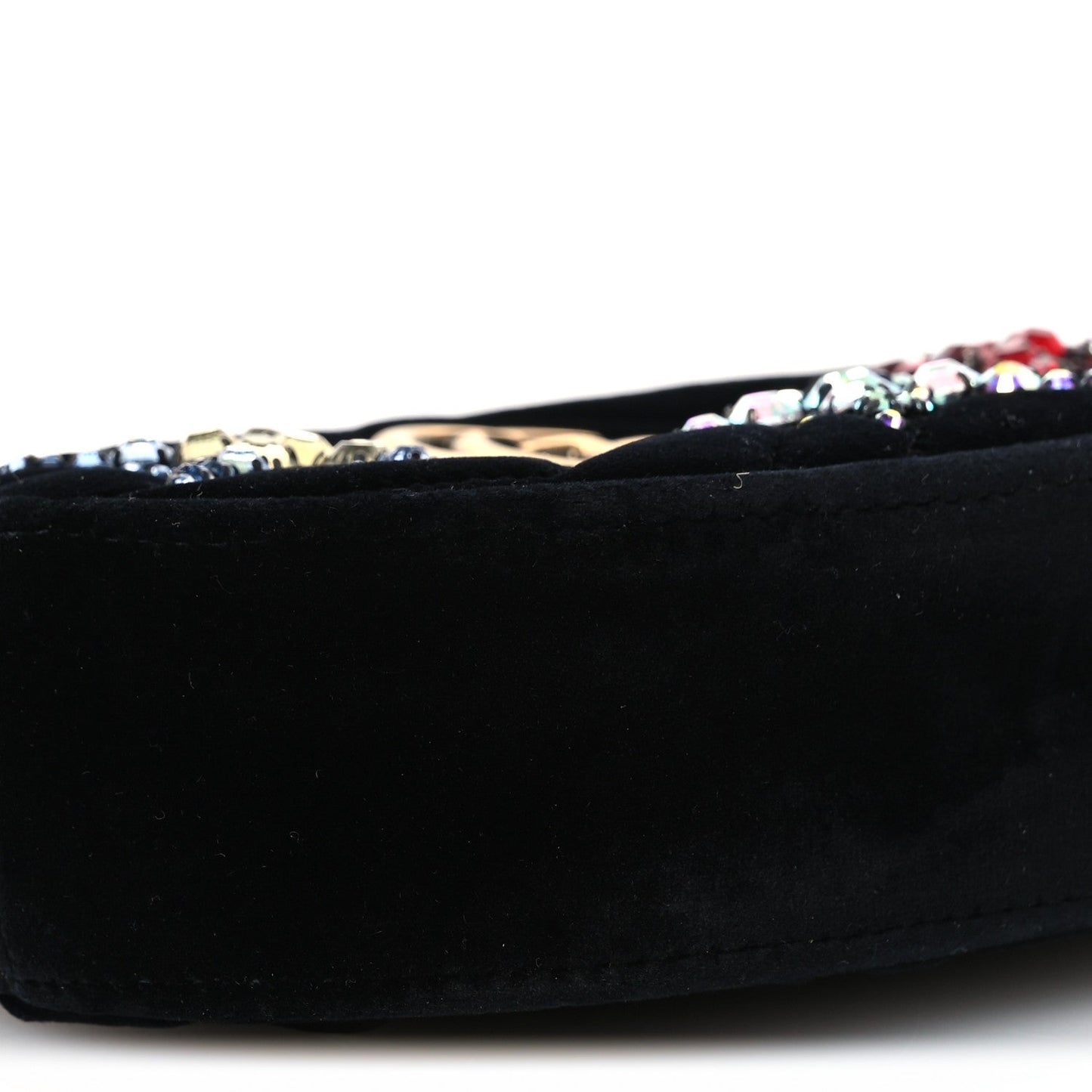 Velvet Matelasse Crystal Star GG Marmont Belt Bag 75 30 Black