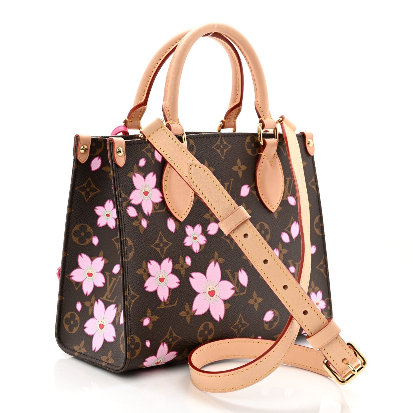 LV X TM Monogram Cherry Blossom Onthego PM Sakura Brown