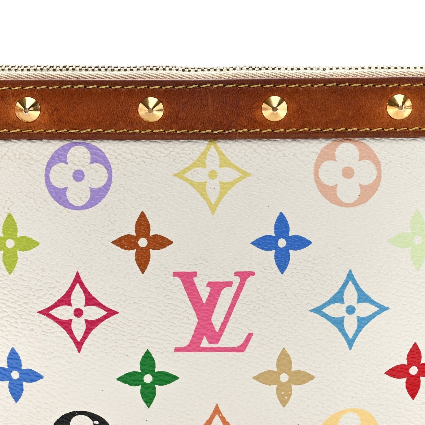 Monogram Multicolor Pochette Accessories White