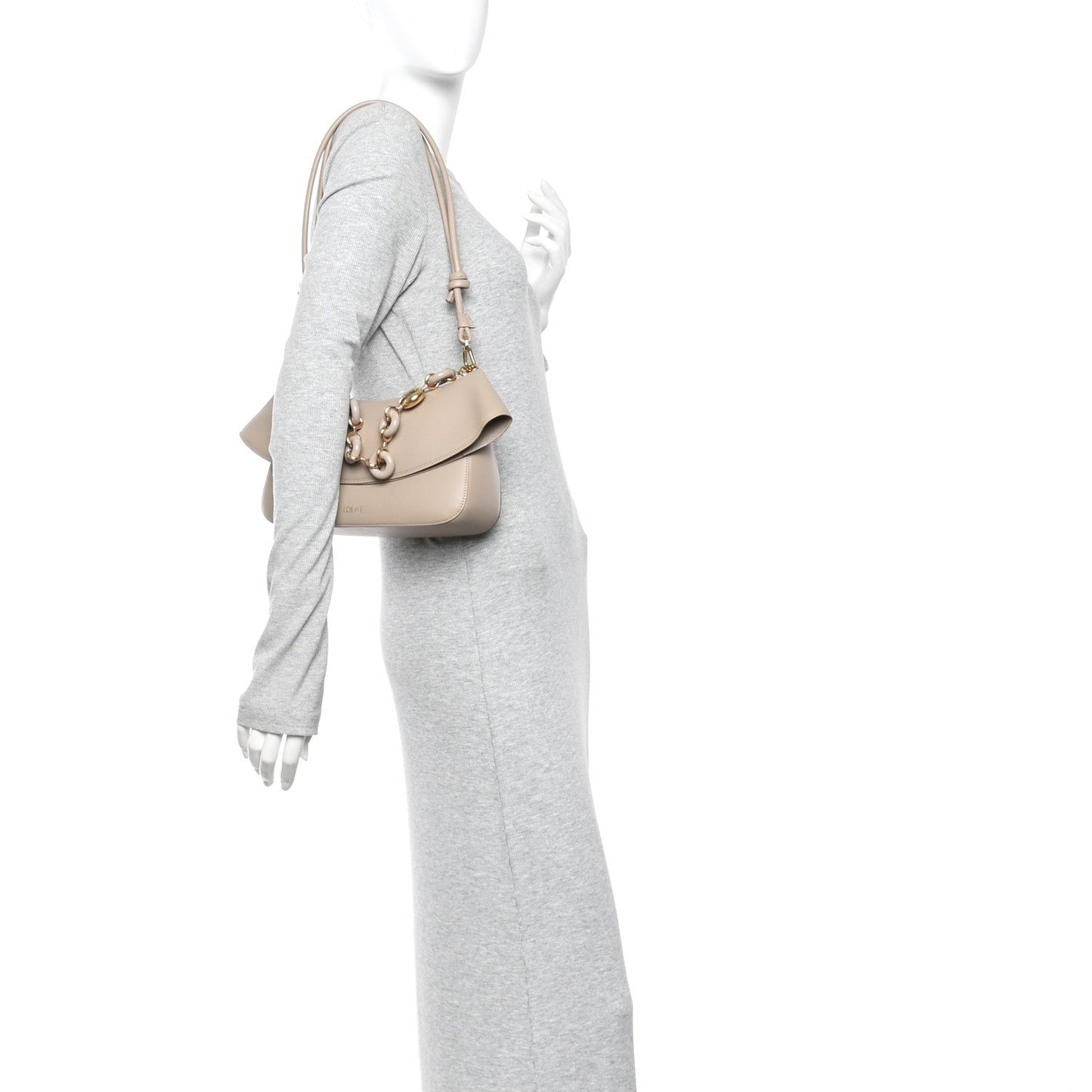 Smooth Calfskin Donut Chain Medium Ola Shoulder Bag Sand
