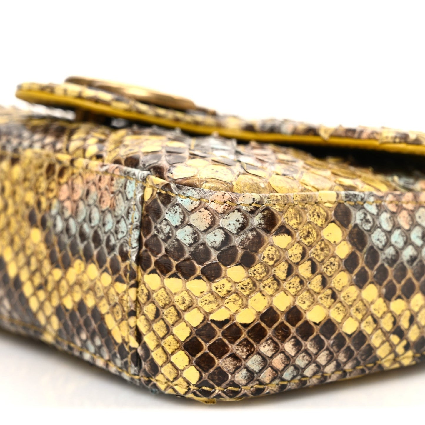 Snakeskin Matelasse GG Marmont Shoulder Bag Green Multicolor