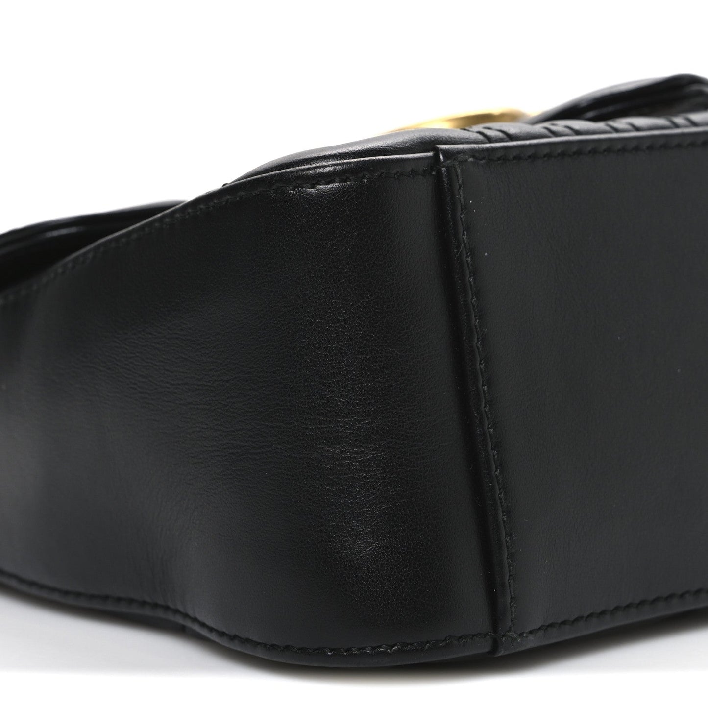Calfskin Matelasse Mini GG Marmont Top Handle Shoulder Bag Black