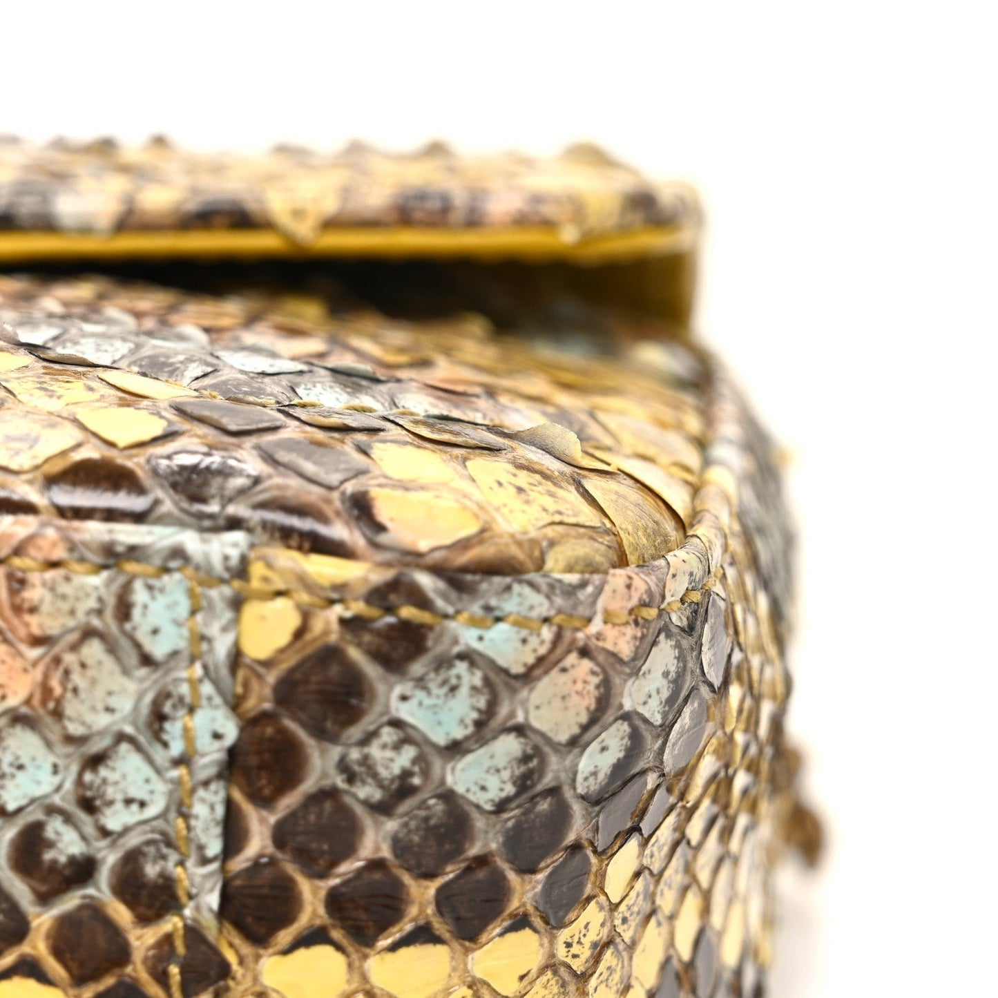 Snakeskin Matelasse GG Marmont Shoulder Bag Green Multicolor