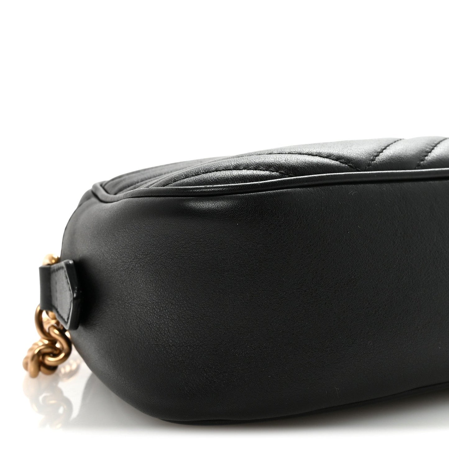 Calfskin Matelasse Small GG Marmont Chain Shoulder Bag Black