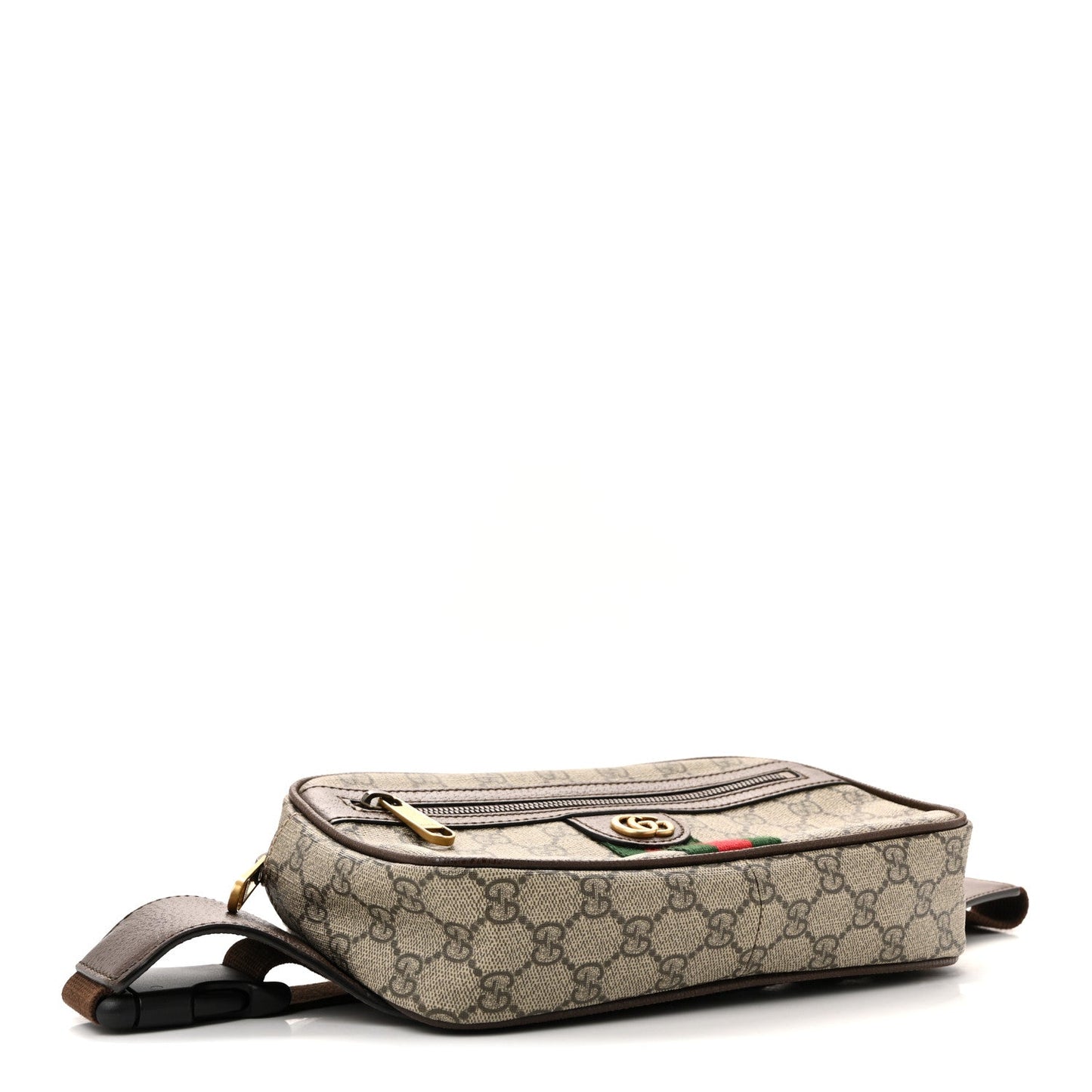 Soft GG Supreme Monogram Medium Ophidia Belt Bag Dark Brown