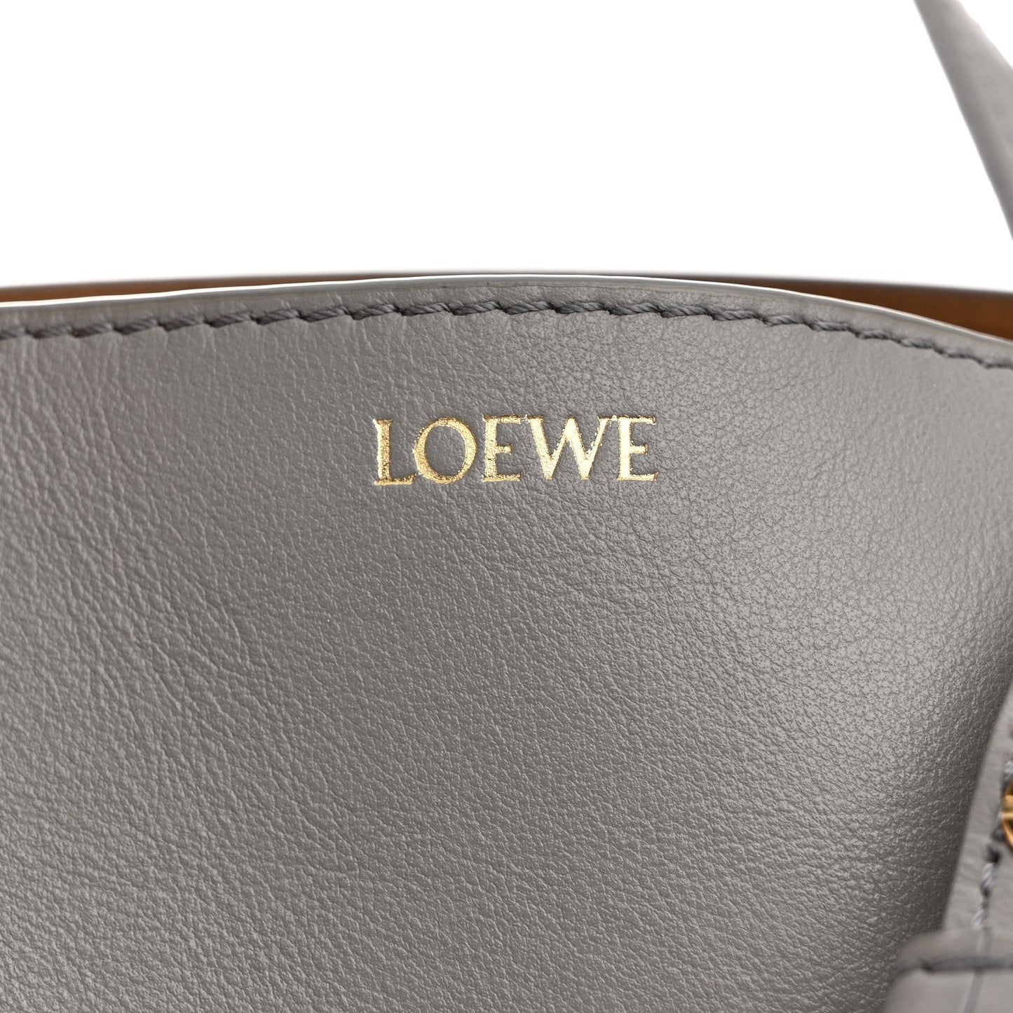 Shiny Calfskin Mini Puzzle Fold Tote Pearl Grey Dark Grey