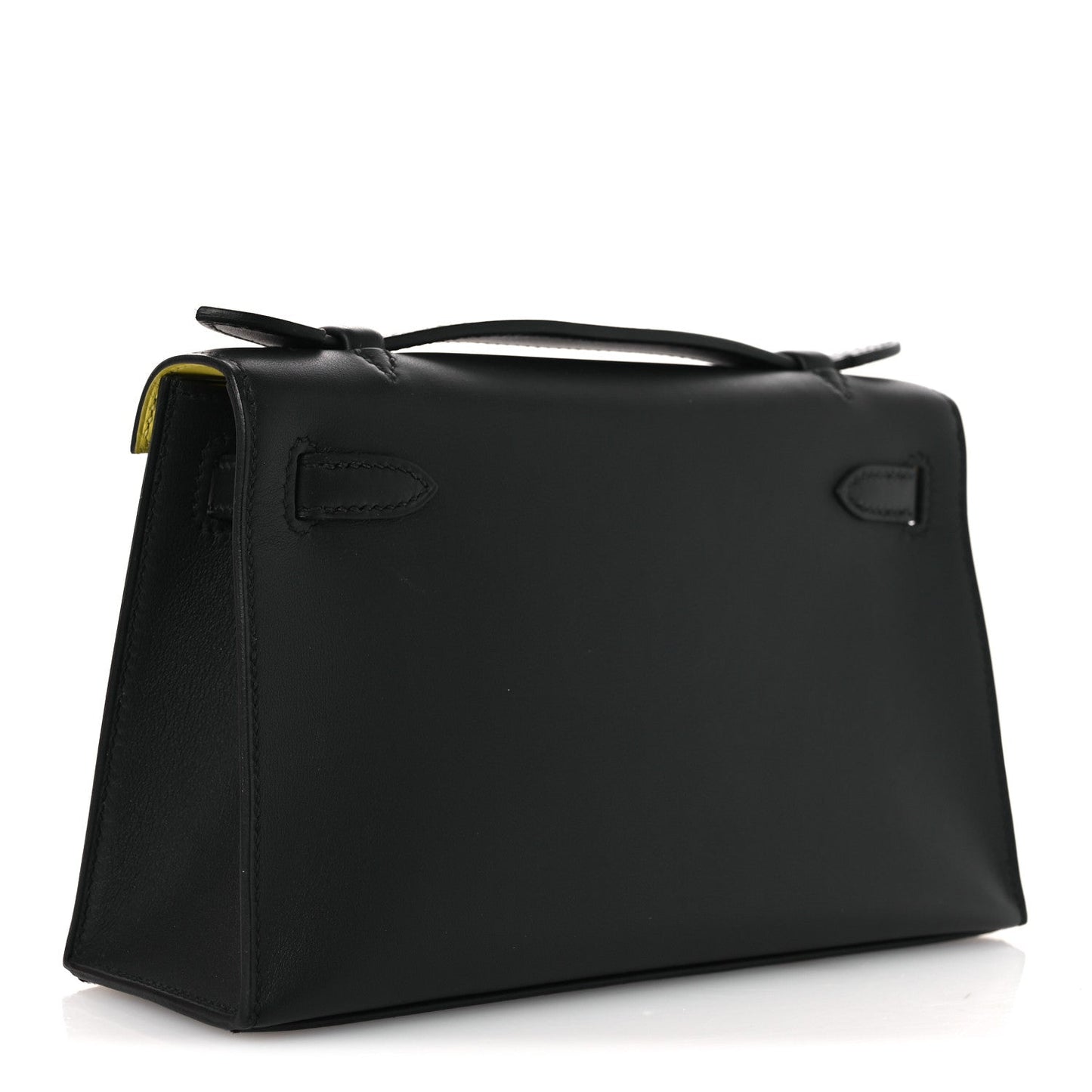 Swift Horseshoe Kelly Pochette Clutch Black Lime