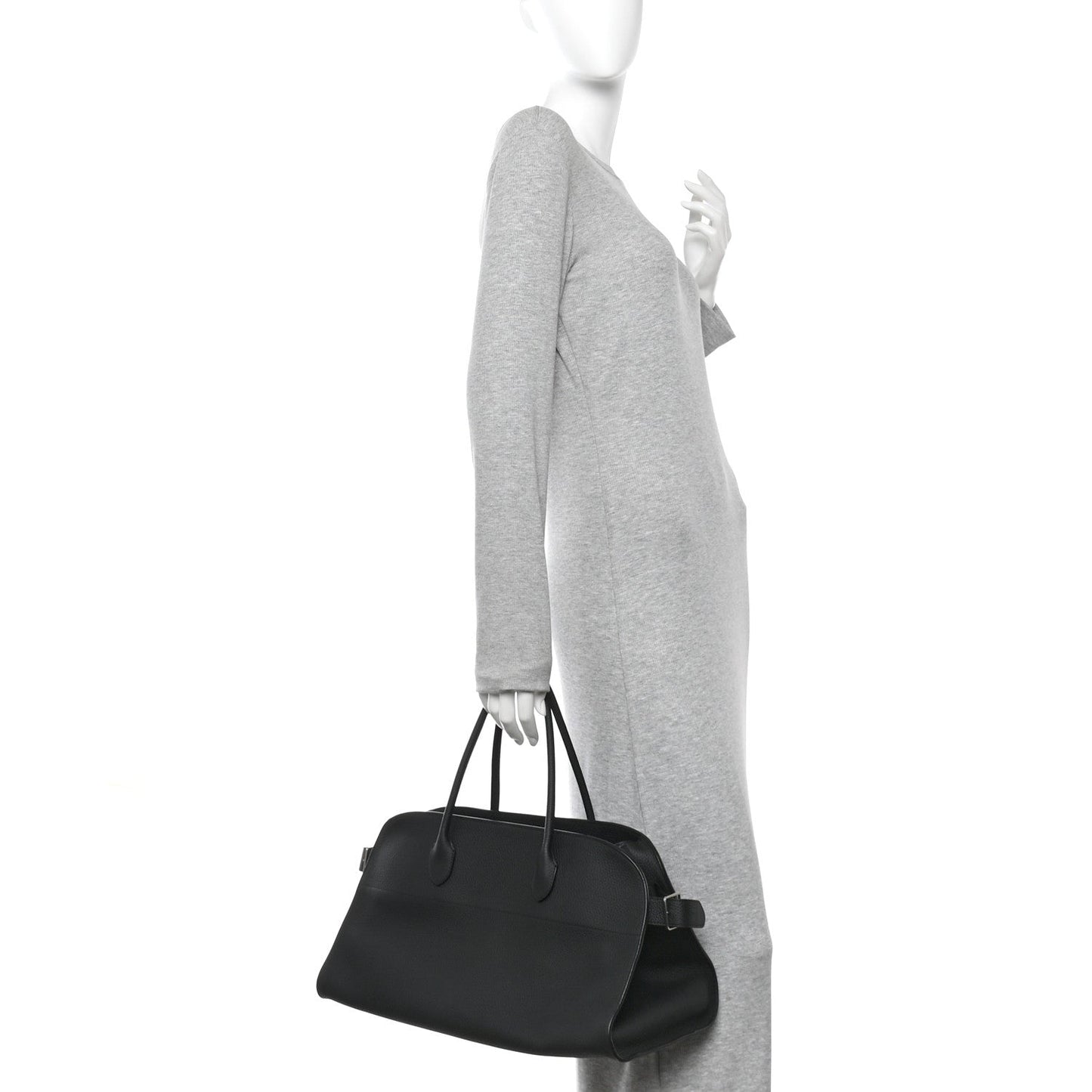 Matte Grained Calfskin EW Margaux Black