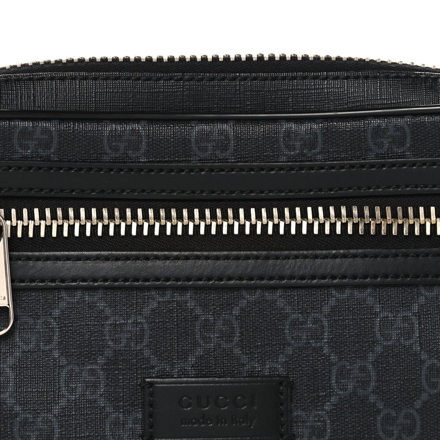 Soft GG Supreme Monogram Web Belt Bag Black Grey