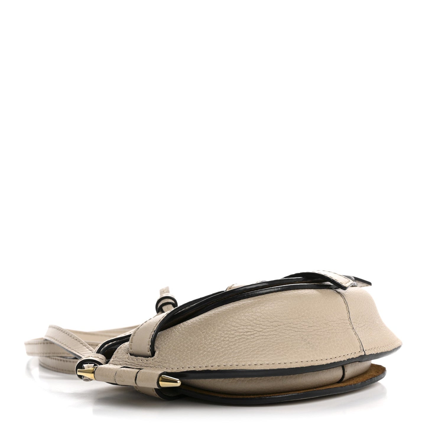 Grained Calfskin Mini Gate Crossbody Bag Light Oat