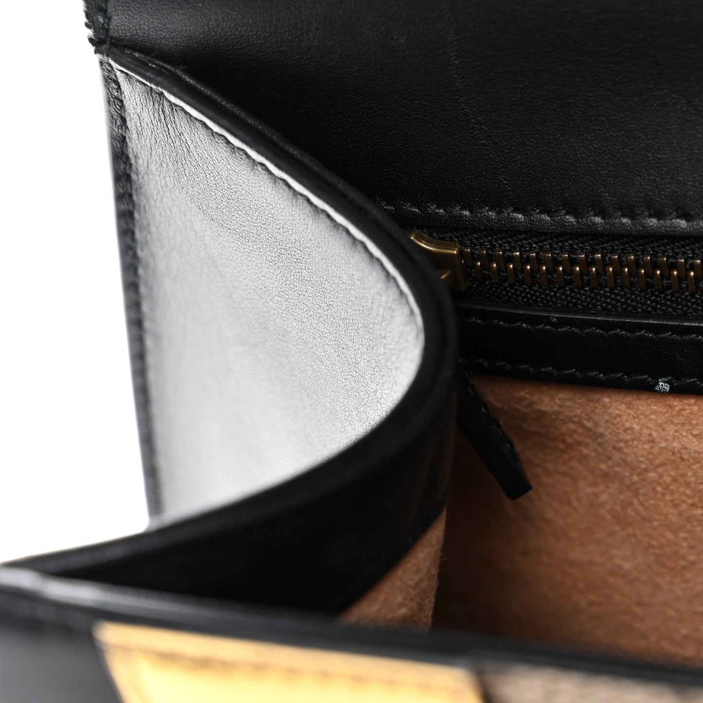 GG Supreme Monogram Small Osiride Top Handle Bag Black Gold