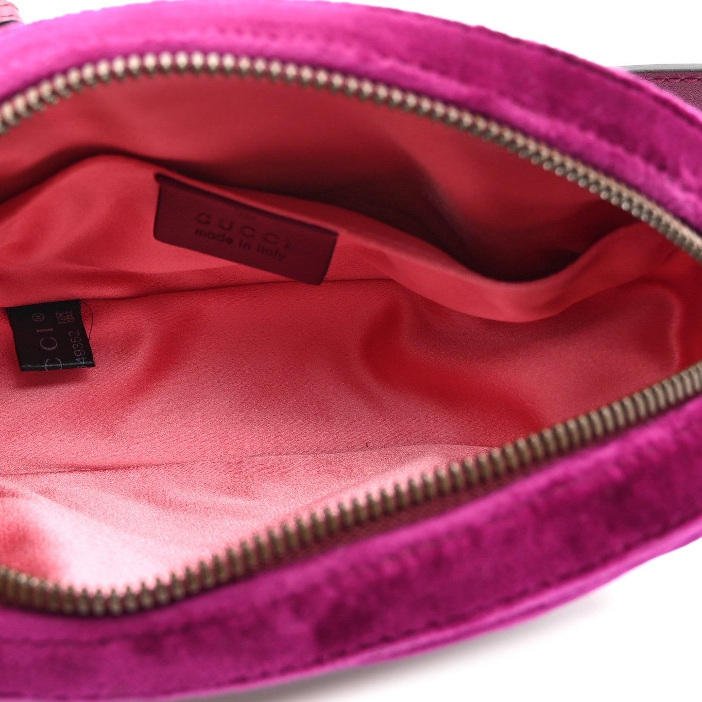 Velvet Matelasse GG Marmont Belt Bag 95 38 Fuchsia Violet Cyclamen