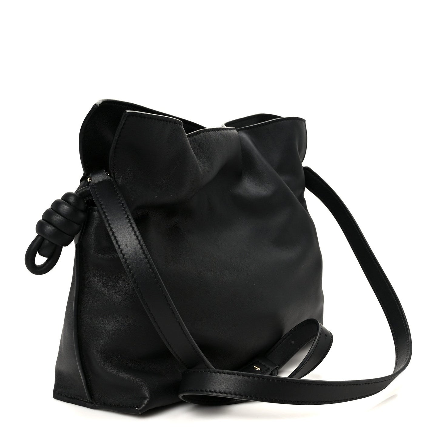 x Albers Nappa Calfskin Medium Flamenco Clutch Black Burgundy