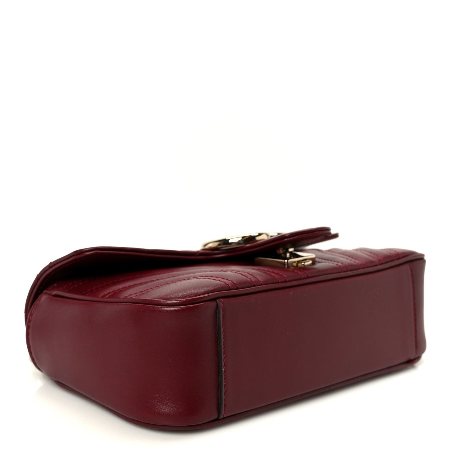 Calfskin Matelasse Small GG Marmont Shoulder Bag Rosso Ancora Red
