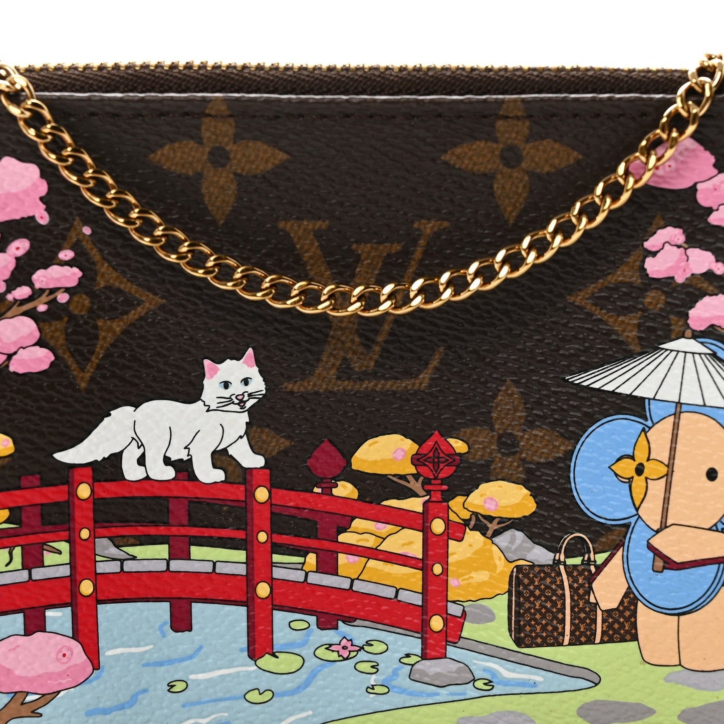 Monogram 2021 Christmas Animation Japanese Garden Mini Pochette Accessories Wisteria Pink