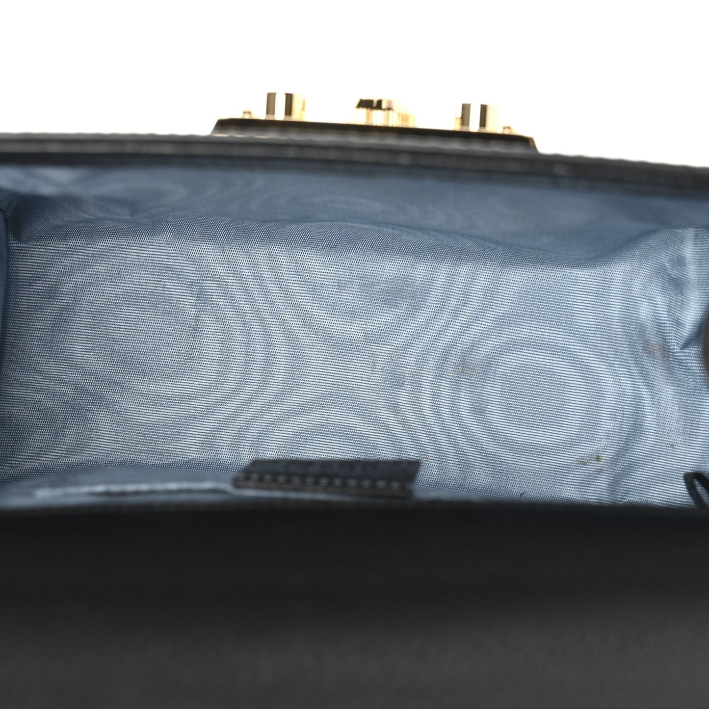 Grained Calfskin Bee Star Small Padlock Shoulder Bag Black