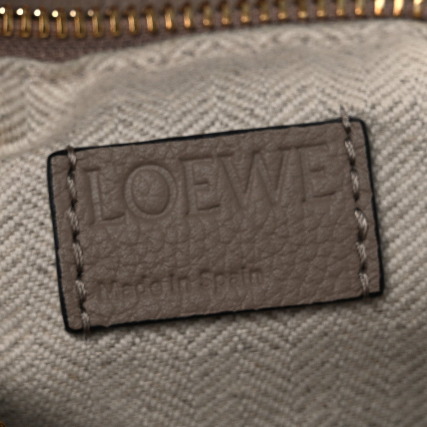 Grained Calfskin Small Puzzle Bag Sand