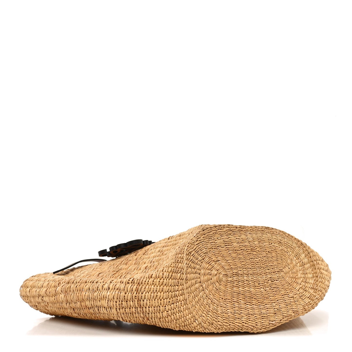 Calfskin Raffia Paulas Ibiza Small Shell Basket Tote Bag Natural Tan
