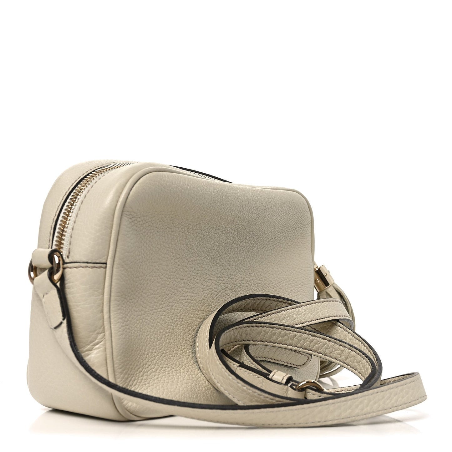 Pebbled Calfskin Small Soho Disco Bag Off White
