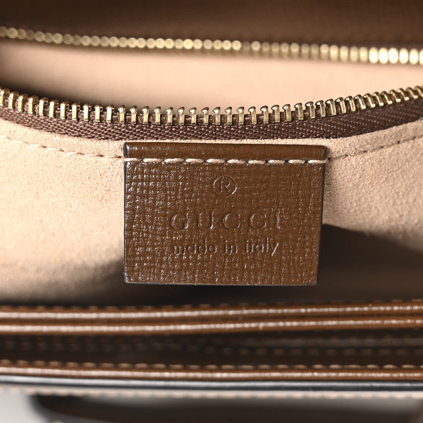 GG Supreme Monogram Horsebit 1955 Shoulder Bag Beige Brown Sugar