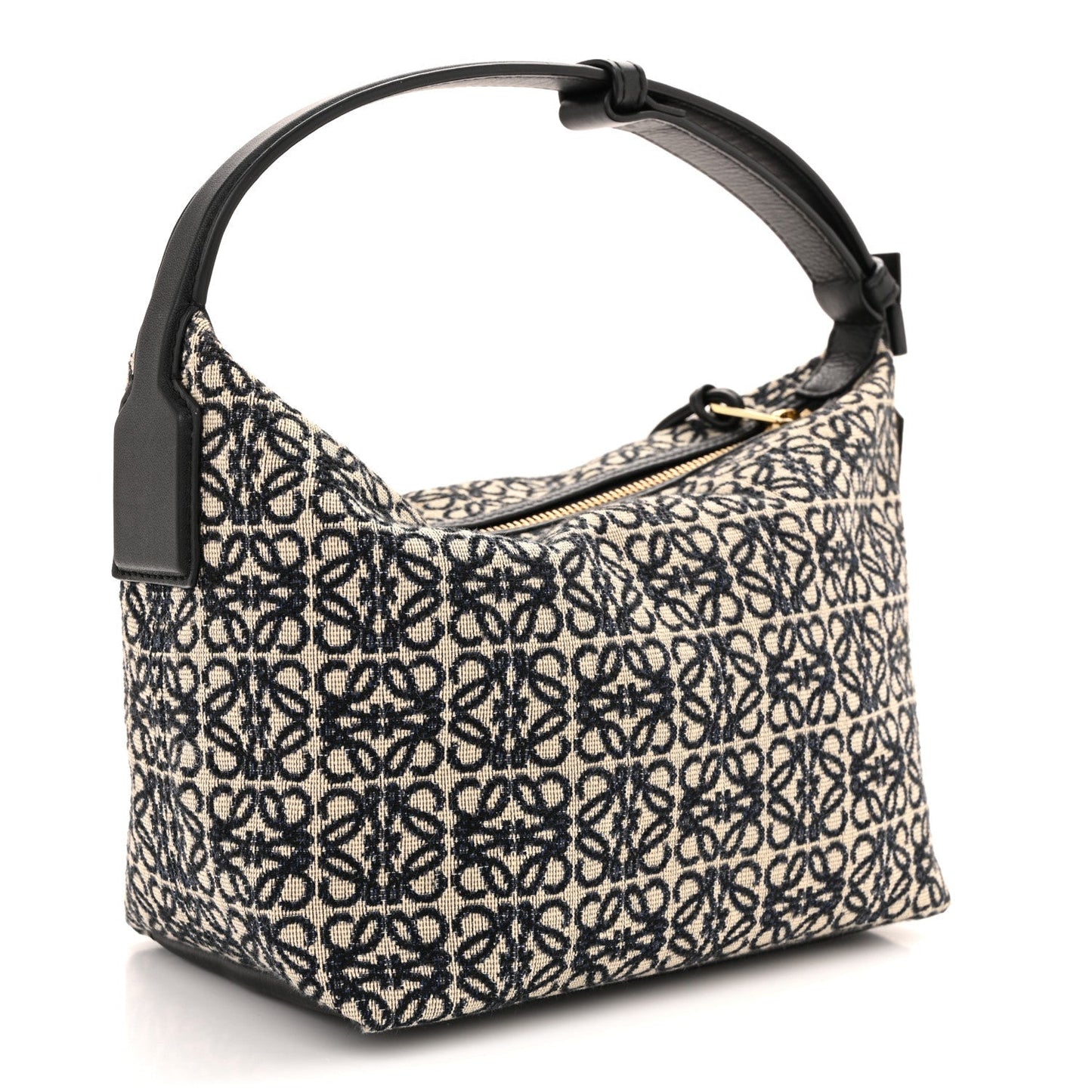 Jacquard Anagram Calfskin Small Cubi Bag Navy Black