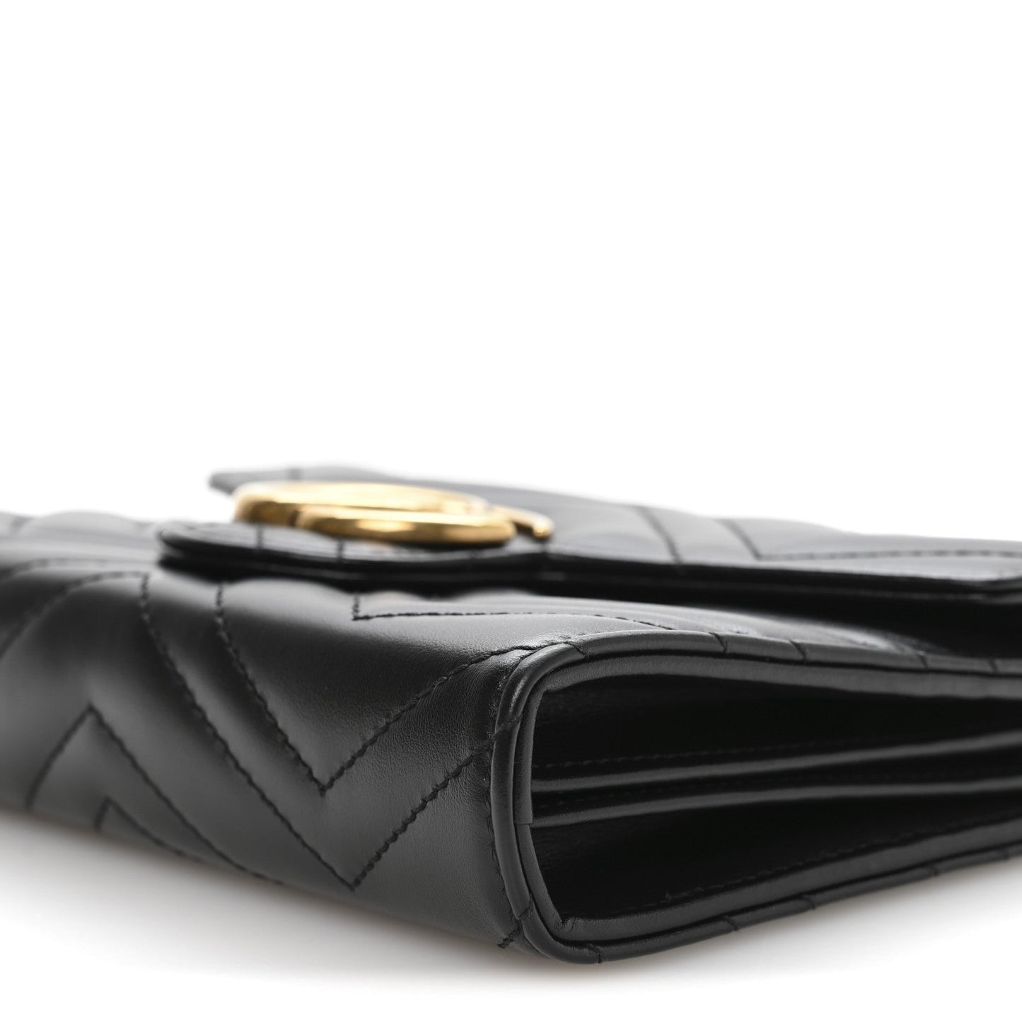 Calfskin Matelasse GG Marmont Chain Wallet Black