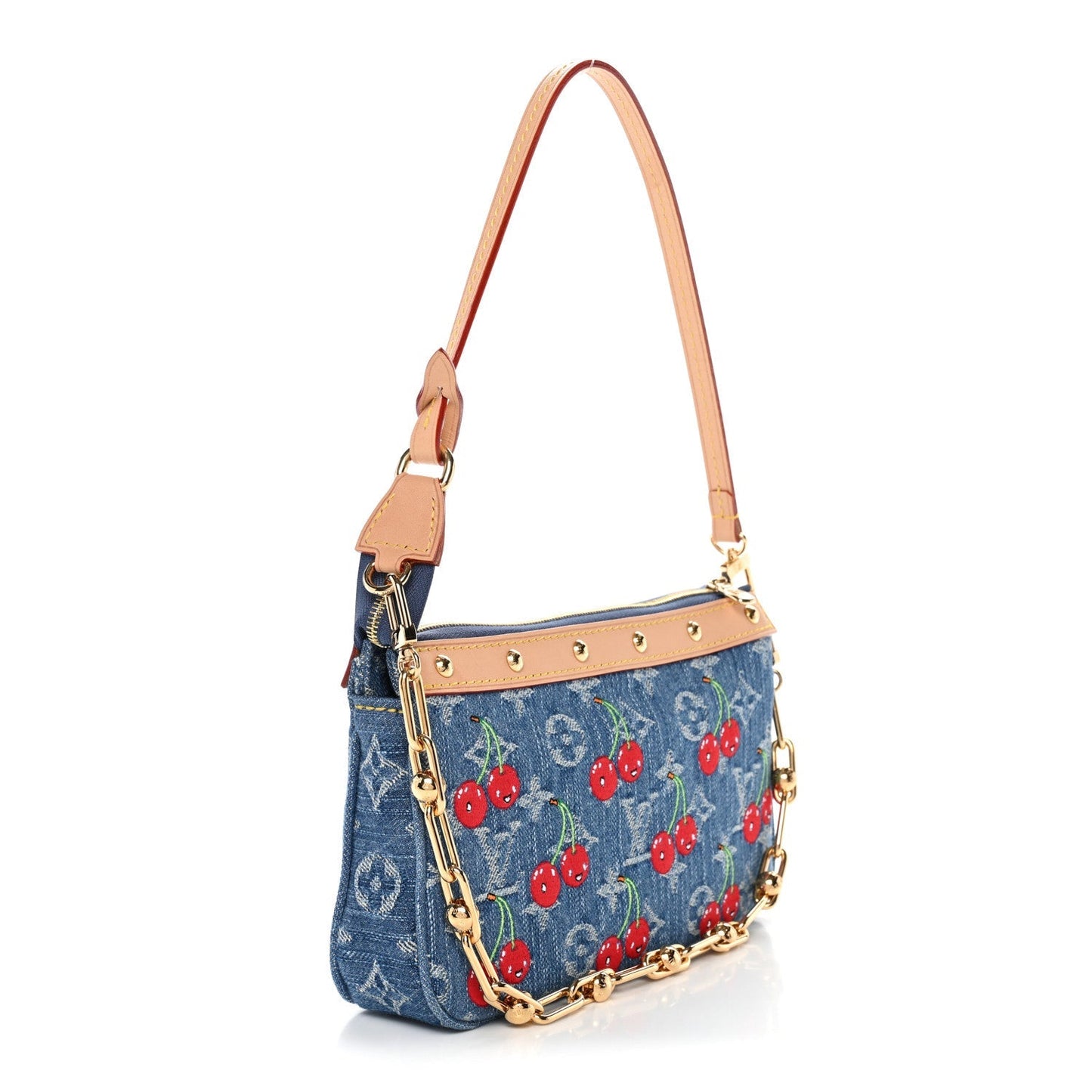 LV X TM Monogram Denim Cerises Pochette Accessories Blue
