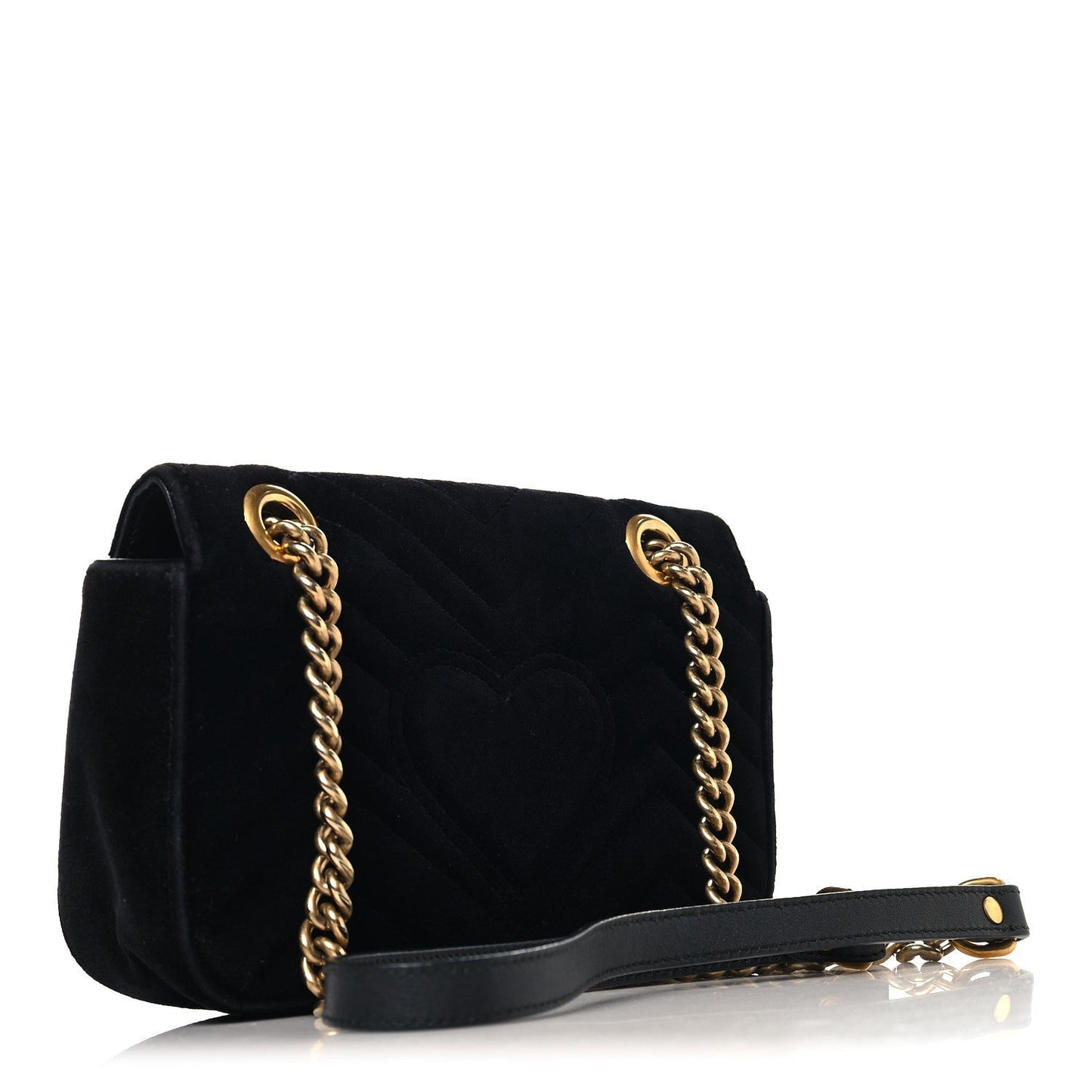 Velvet Matelasse Mini GG Marmont Shoulder Bag Black