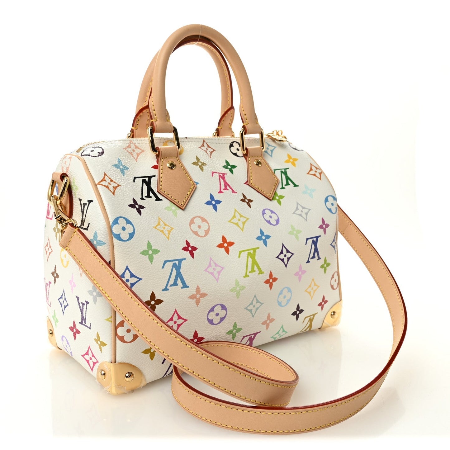 LV X TM Monogram Multicolor Speedy Bandouliere 25 White