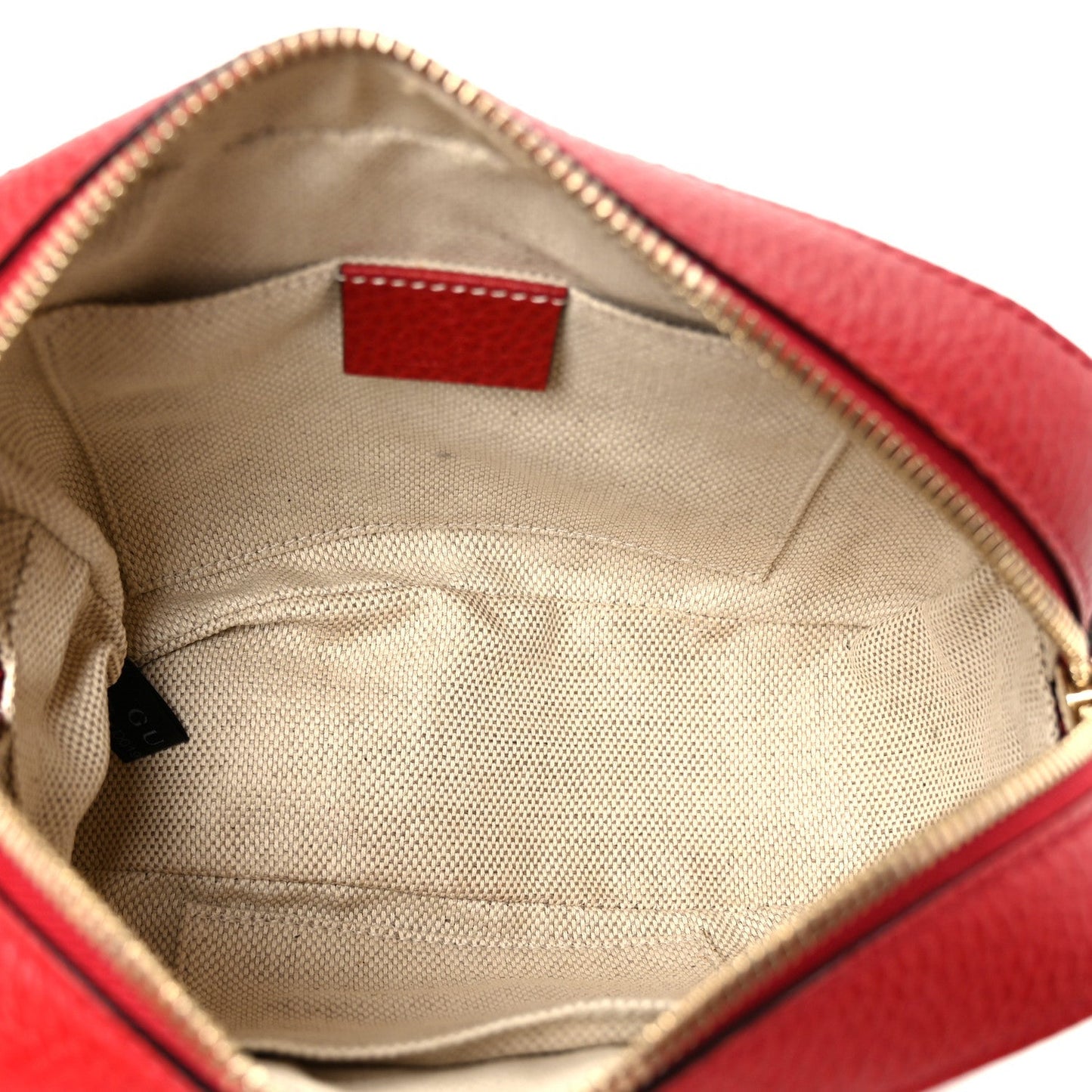 Dollar Calfskin Bi-Color Small Soho Disco Bag New Rosette Hibiscus Red