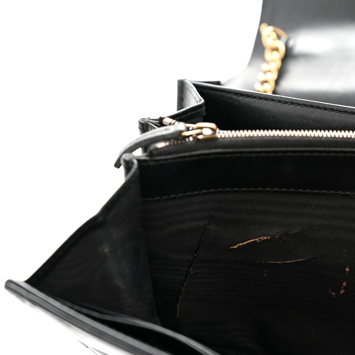 Calfskin Matelasse GG Marmont Chain Wallet Black