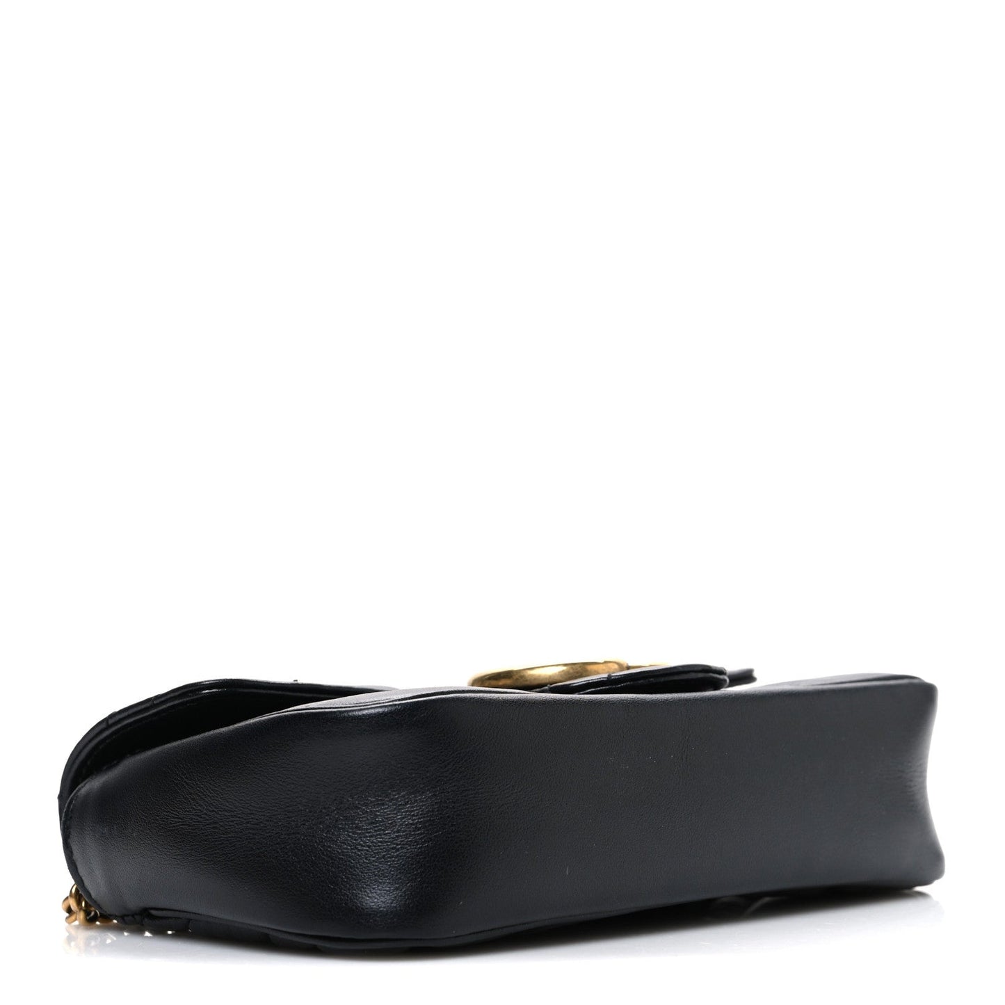 Calfskin Matelasse Super Mini GG Marmont Shoulder Bag Black