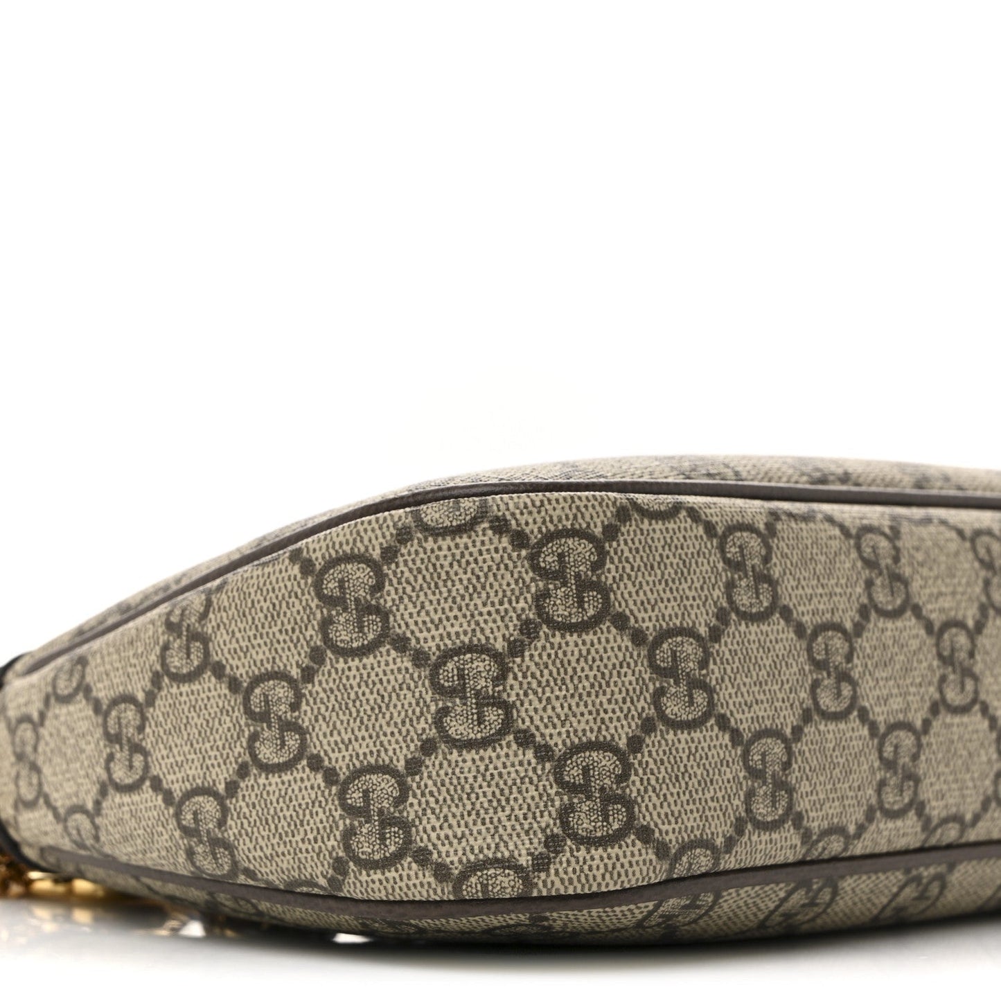 GG Supreme Monogram Textured Dollar Calfskin Web Small Ophidia GG Handbag Beige Ebony New Acero