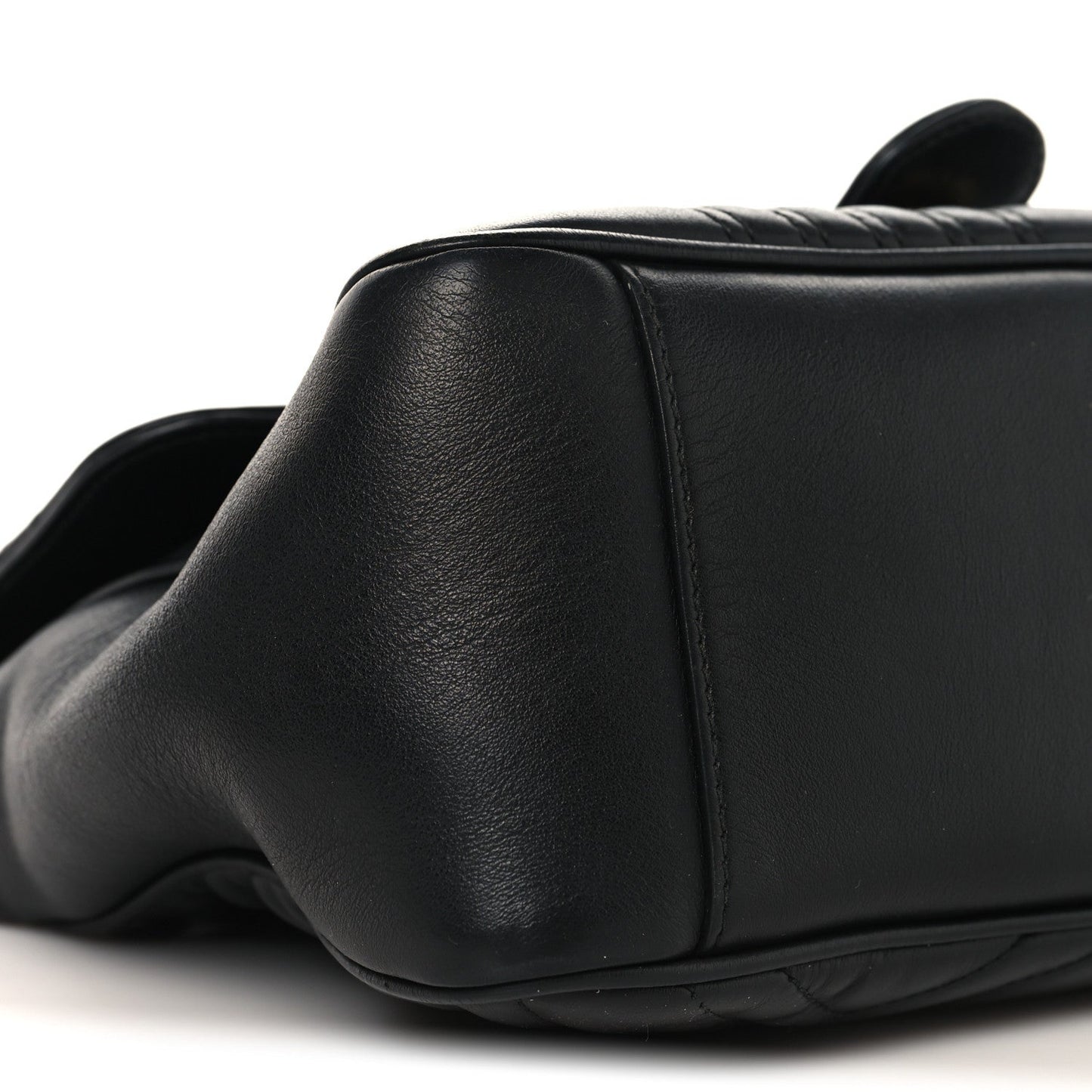 Calfskin Matelasse Small GG Marmont Top Handle Shoulder Bag Black