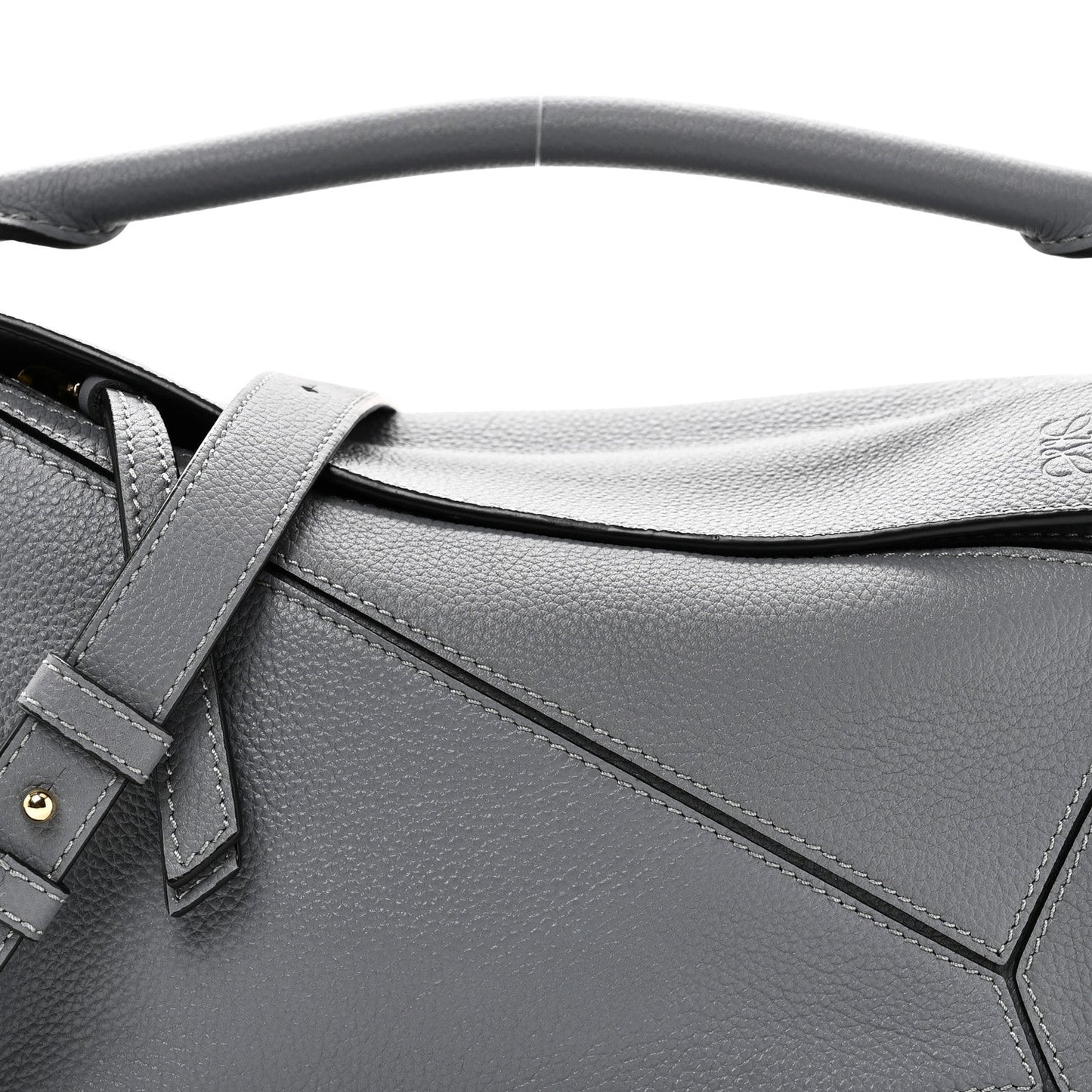 Soft Grained Calfskin Small Puzzle Bag Asphalt Grey