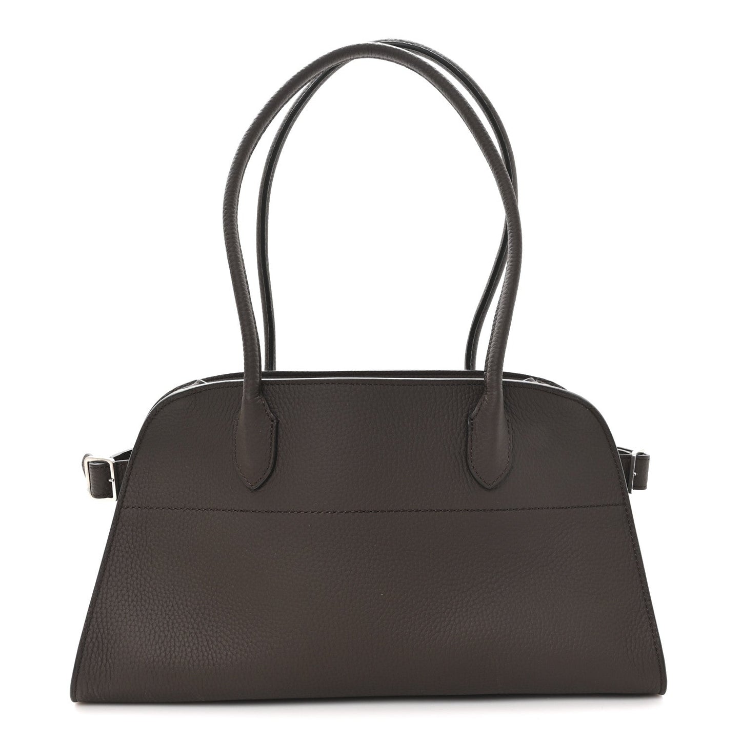 Matte Grained Calfskin Margaux Shoulder 12 Deep Brown