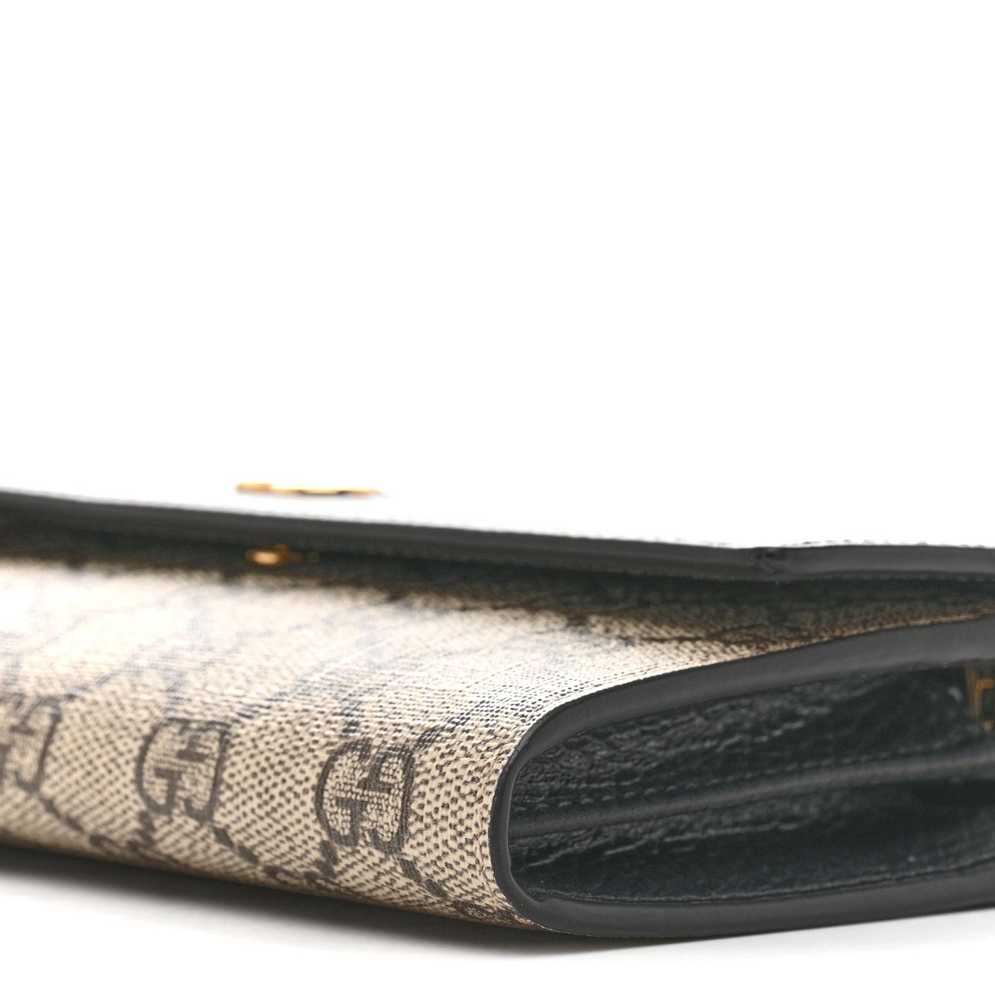 Dollar Calfskin GG Supreme Monogram Petite GG Marmont Wallet Chain Bag Black Beige Ebony