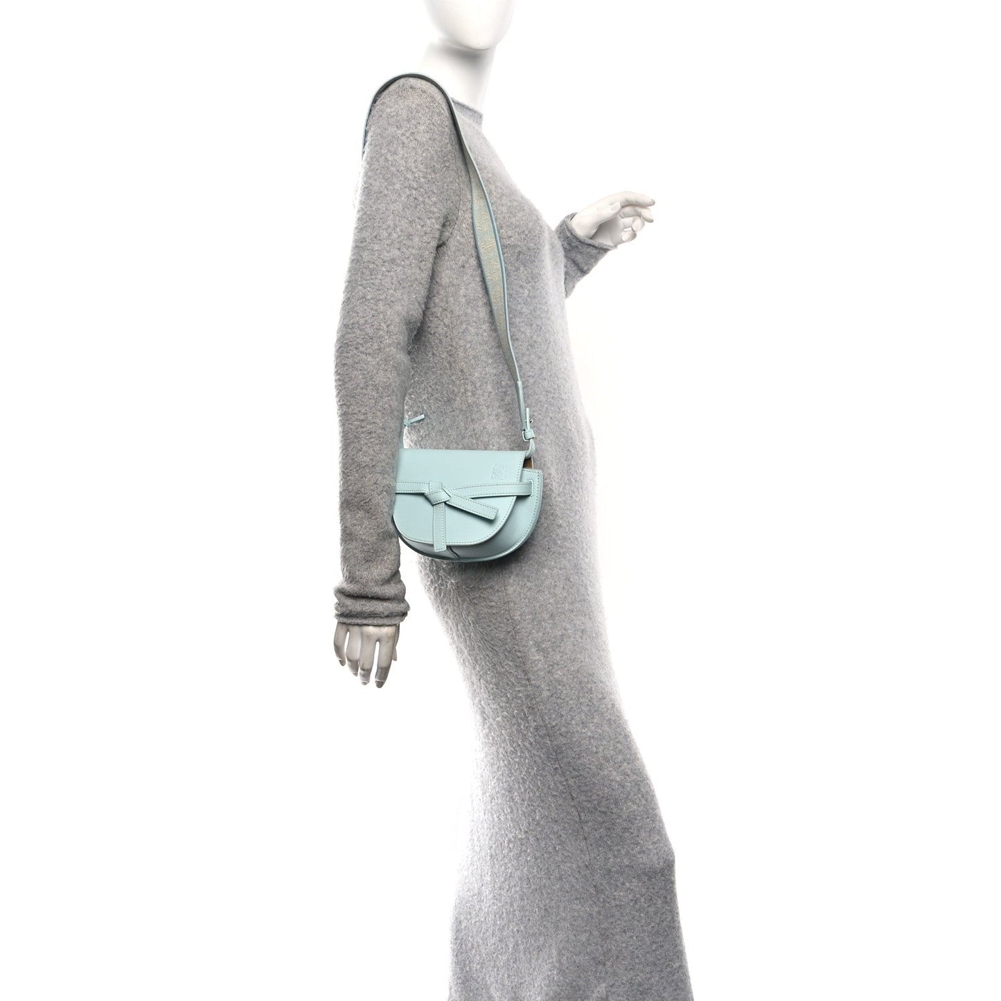 Calfskin Mini Gate Dual Bag Abyss Blue