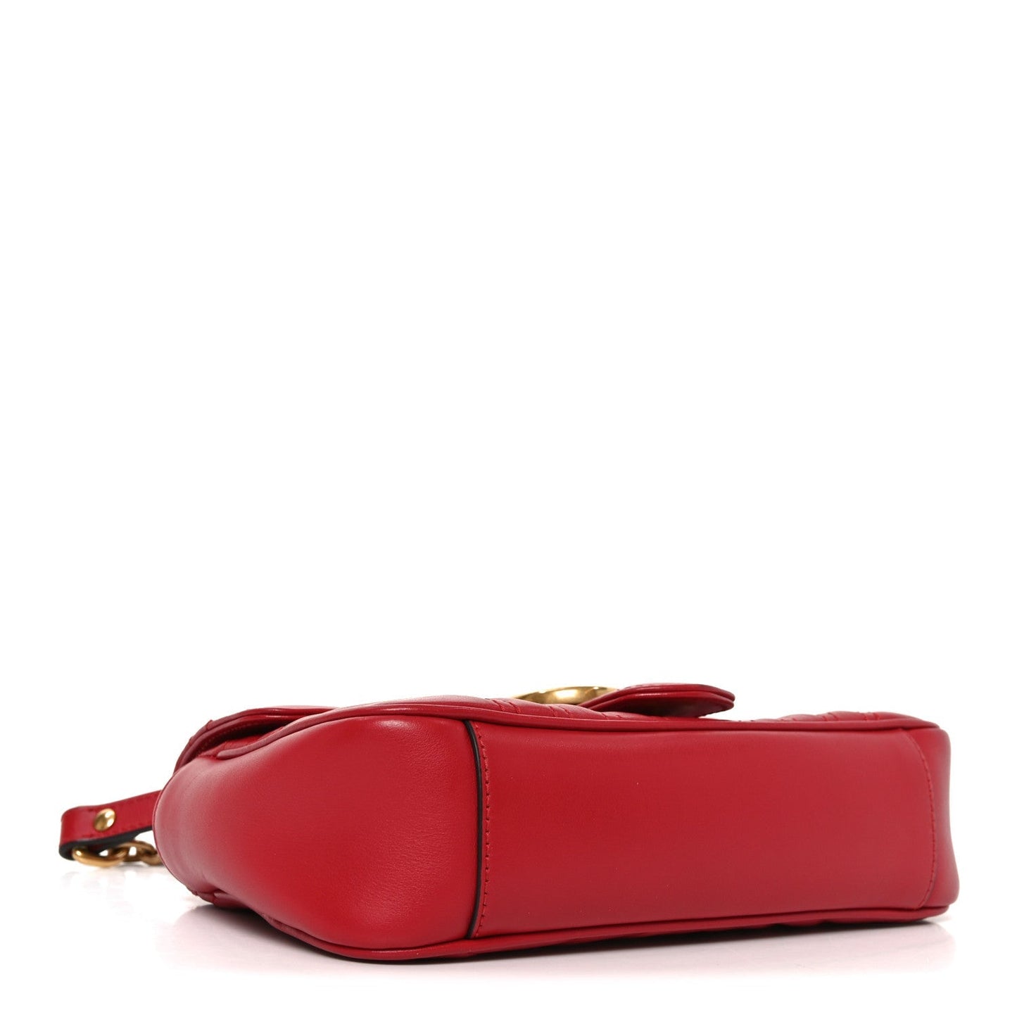 Calfskin Matelasse Small GG Marmont Shoulder Bag Hibiscus Red