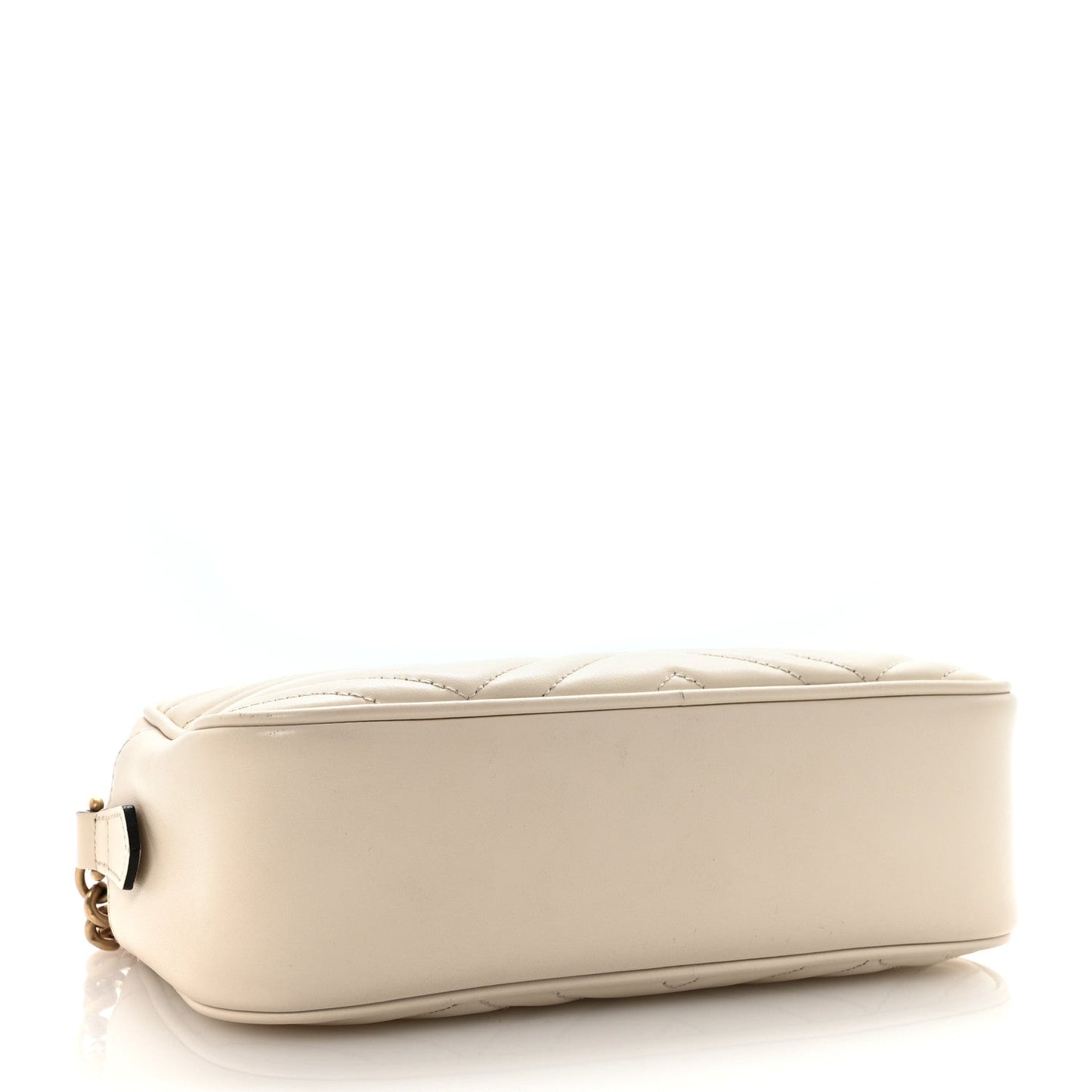 Calfskin Matelasse Small GG Marmont Chain Shoulder Bag White