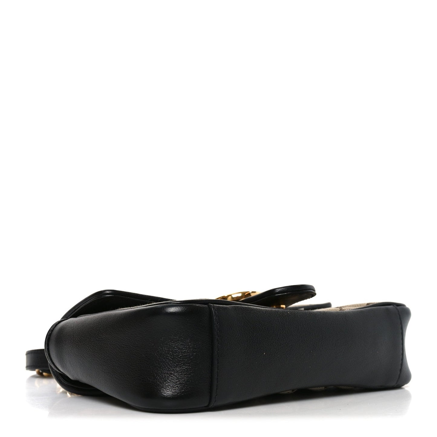 Monogram Matelasse Diagonal Mini GG Marmont Shoulder Bag Beige Black