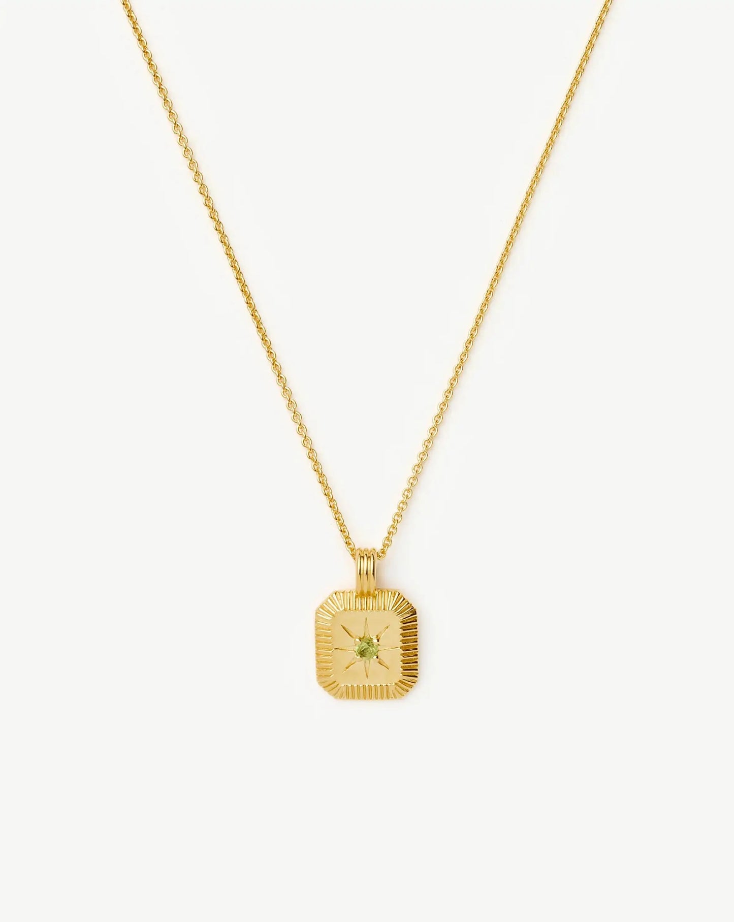 August Birthstone Pendant Necklace | 18k Gold Vermeil/Peridot