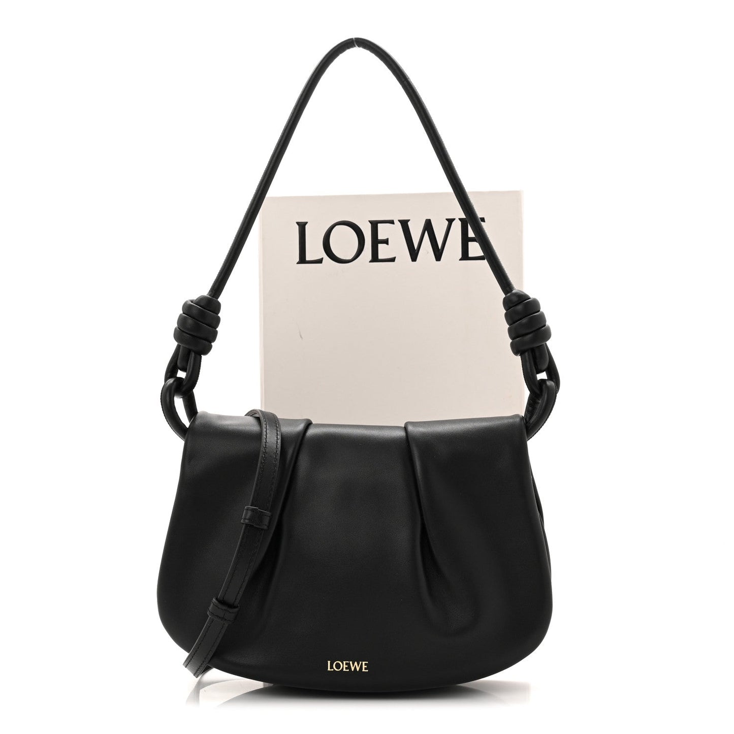 Shiny Nappa Calfskin Paseo Satchel Black