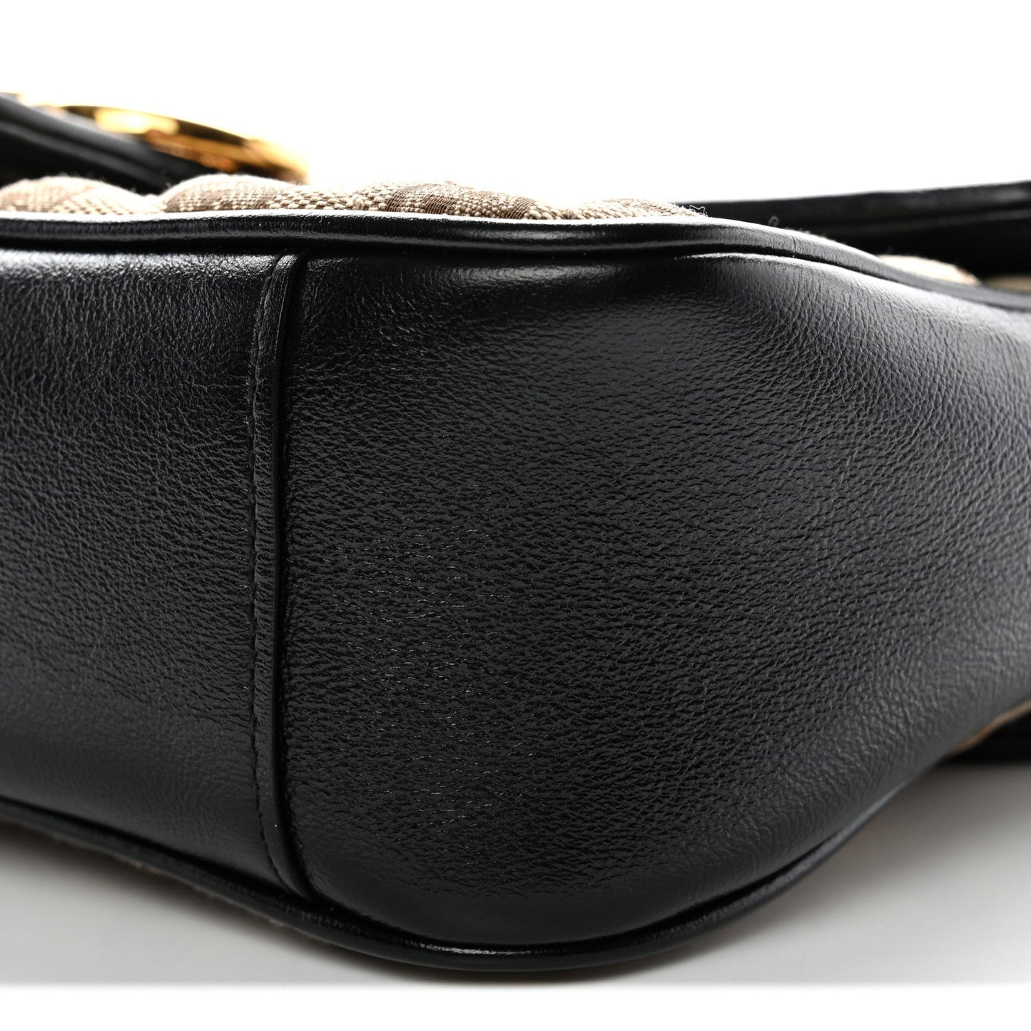 Monogram Matelasse Diagonal Small GG Marmont Shoulder Bag Beige Black