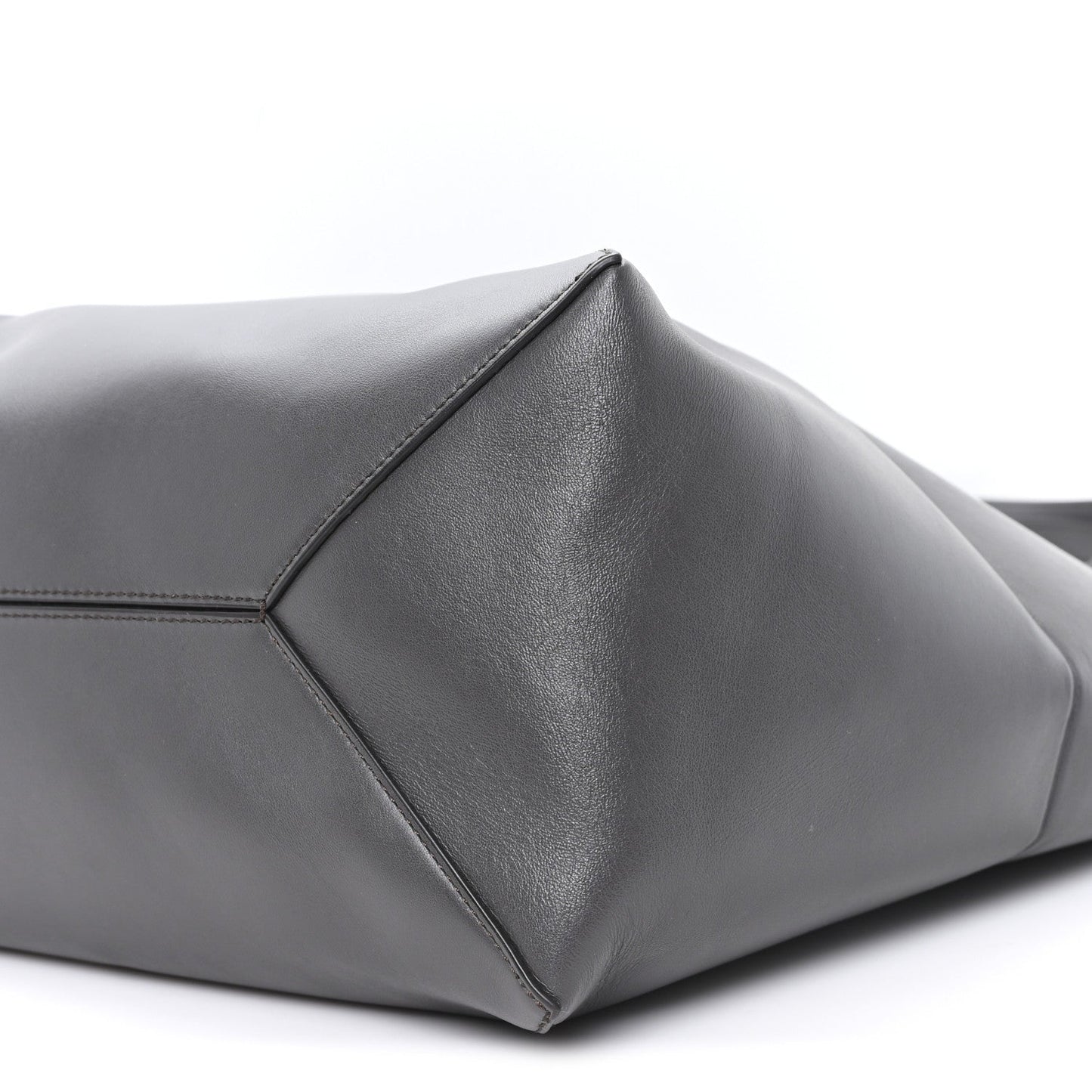 Shiny Calfskin Large Puzzle Fold Tote Dark Grey