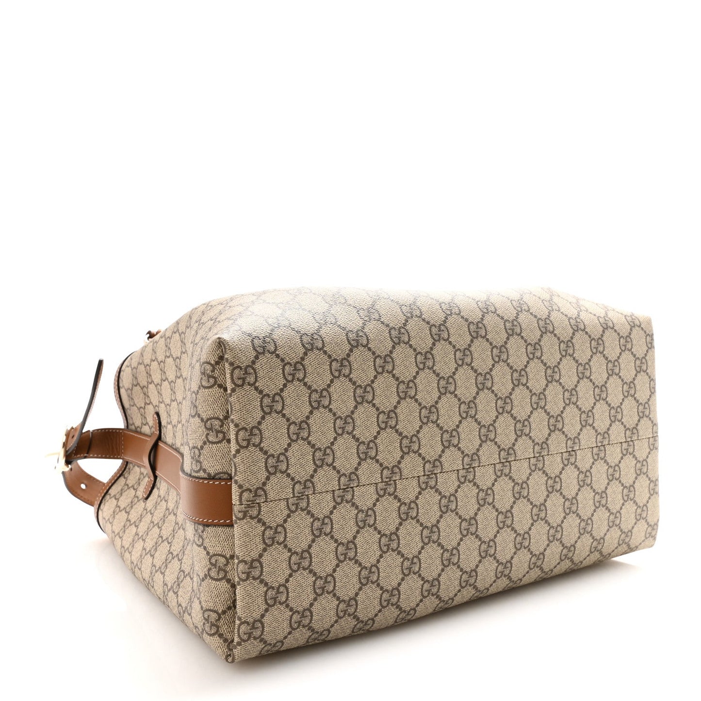 GG Icon Monogram Padlock Shoulder Bag Beige Dark Brown