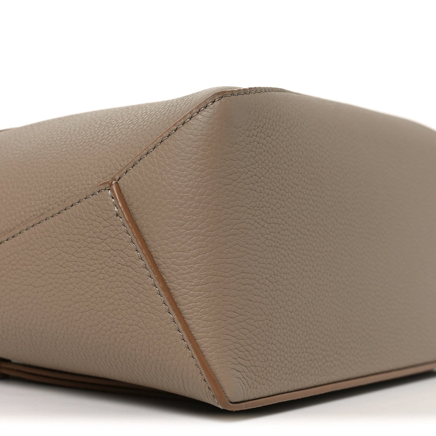 Grained Calfskin Small Puzzle Edge Bag Sand
