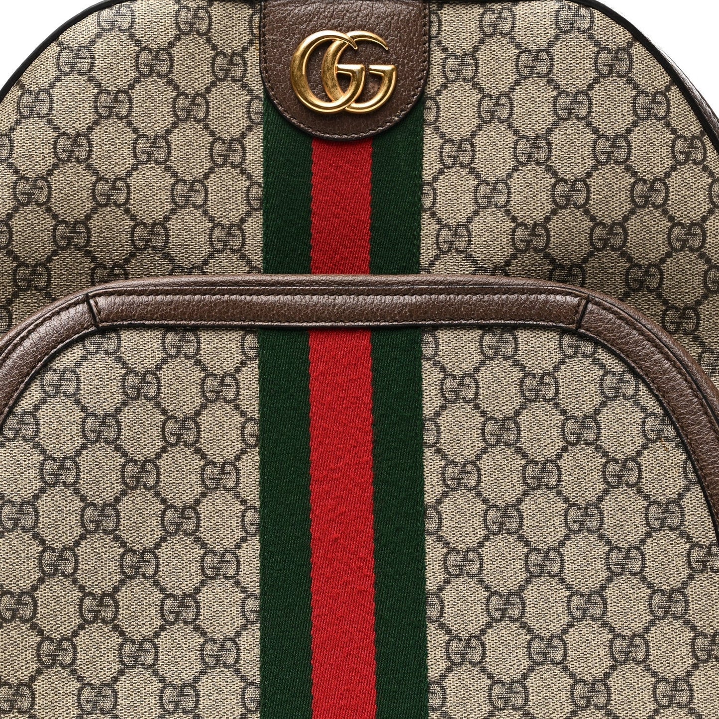GG Supreme Monogram Medium Ophidia Day Backpack Brown