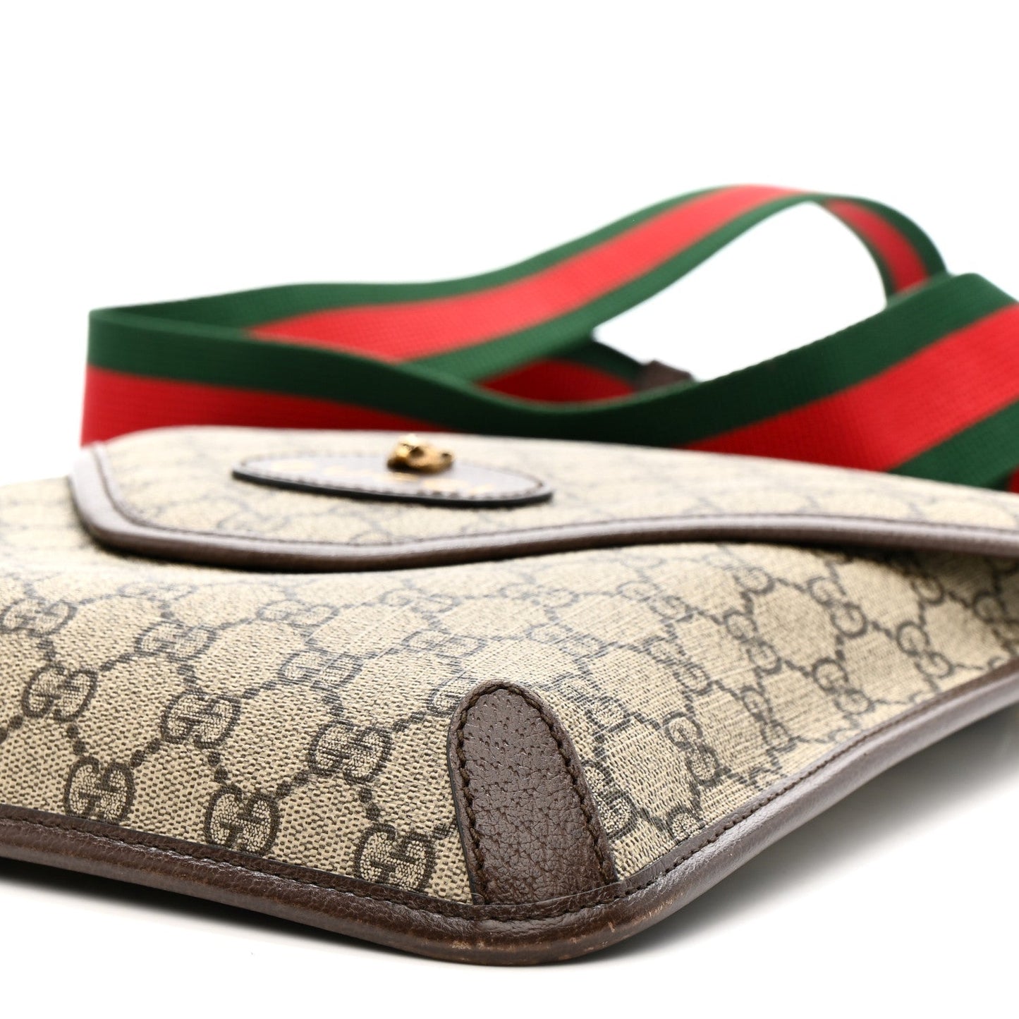 GG Supreme Monogram Web Medium Neo Vintage Flap Messenger Bag Beige New Acero